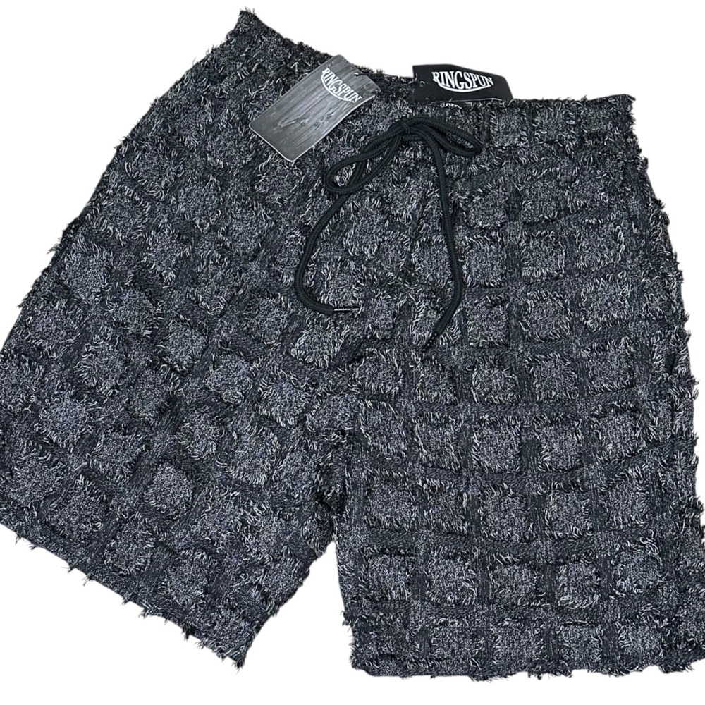 Ringspun Shorts Mens Medium Black Charcoal NWT Textured Skater Sports Whimsygoth